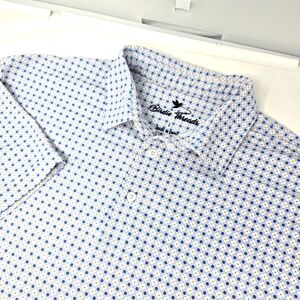 Birdie Threads Performance Golf Polo Men's Lrg Geometric All Over Print Stretch.